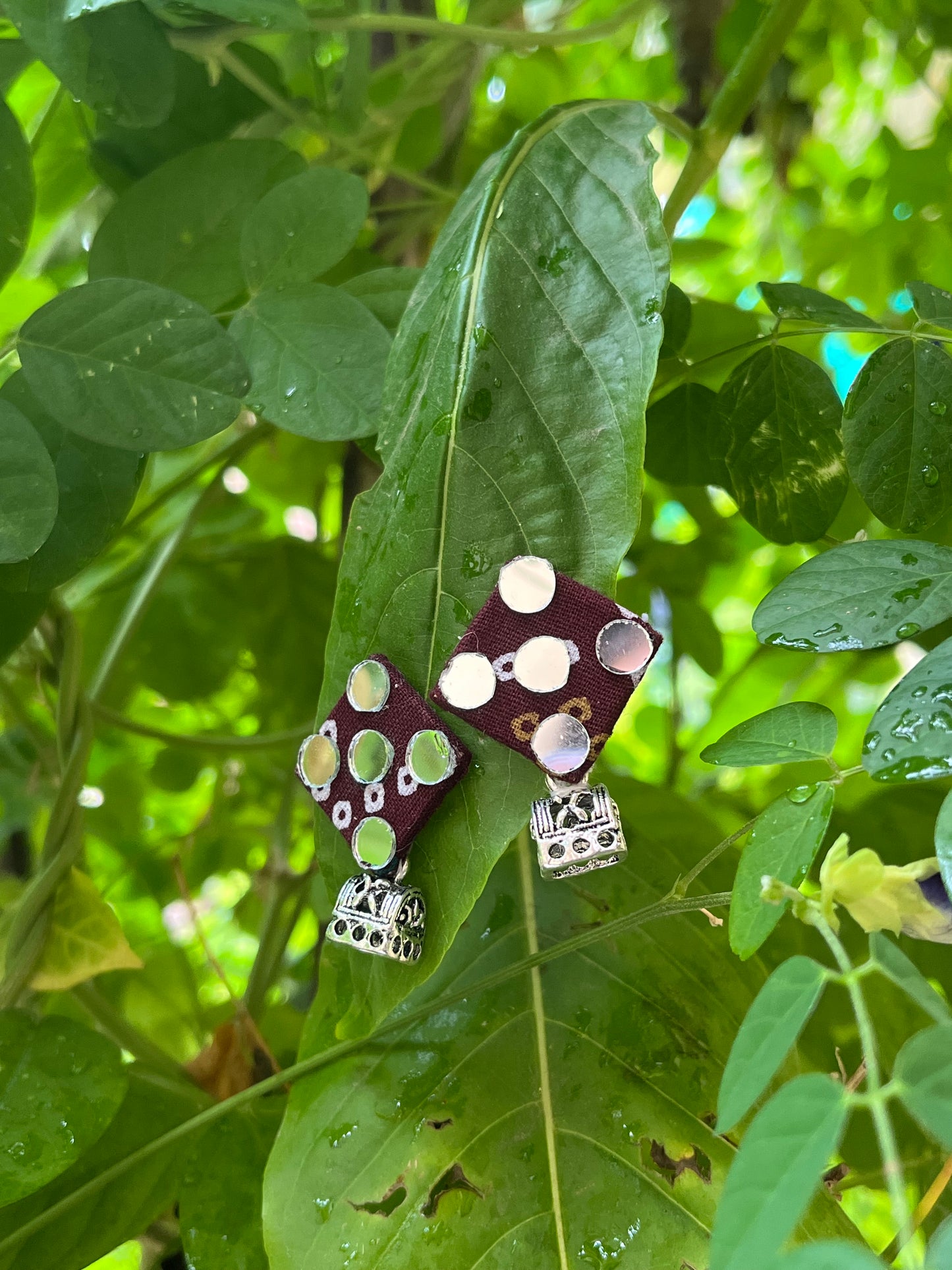 Cute Navratri Mirror Earrings