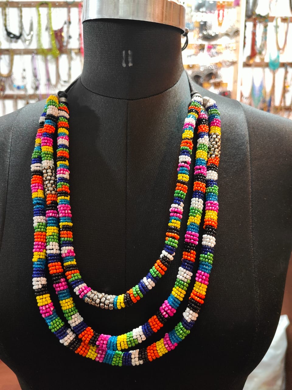 Rainbow Cascade Pearl Mala