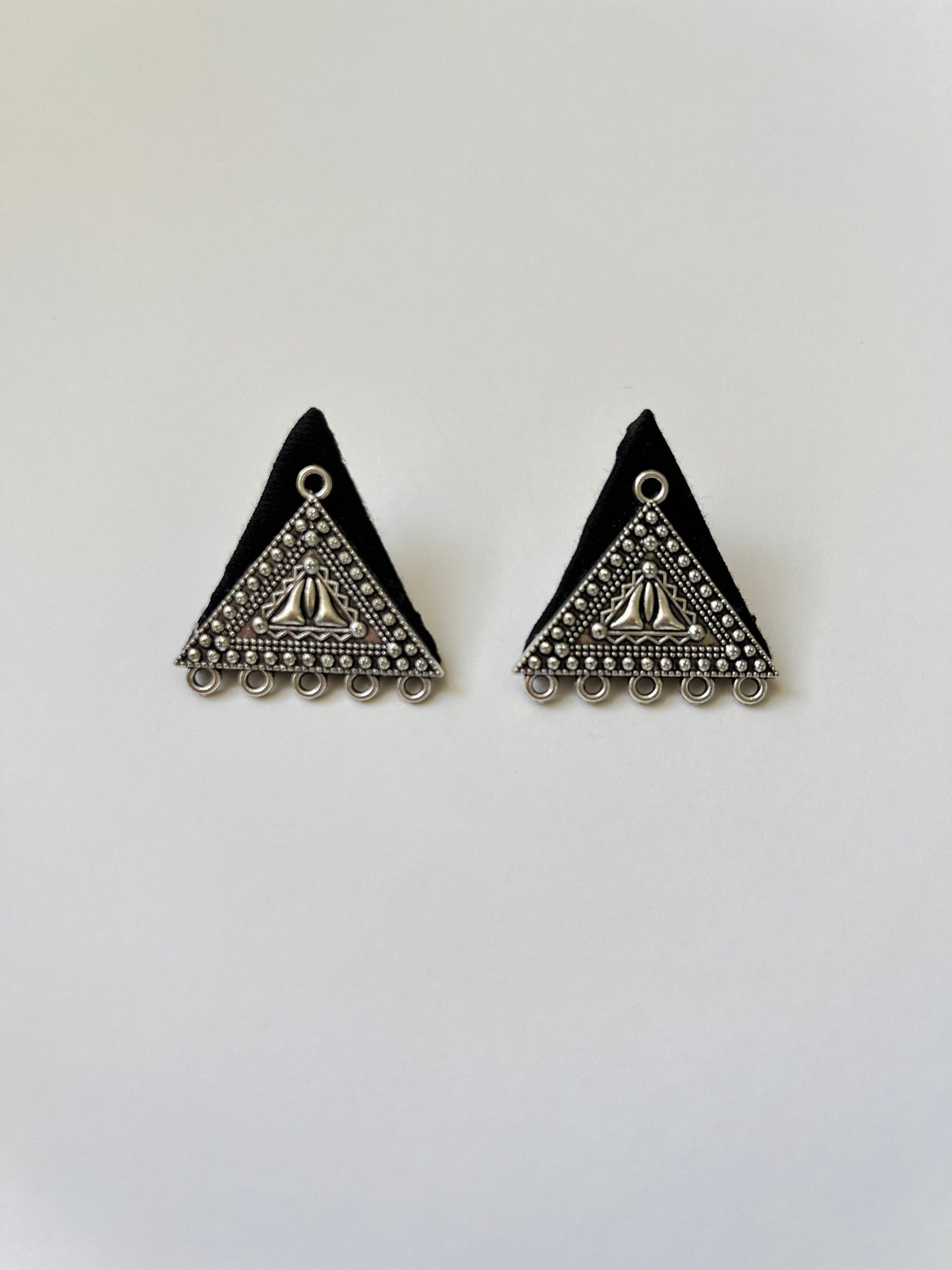 Black TriOx Triangle Earrings