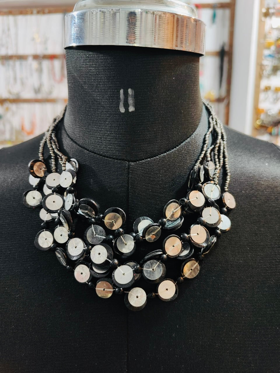 Buttoned Elegance Necklace