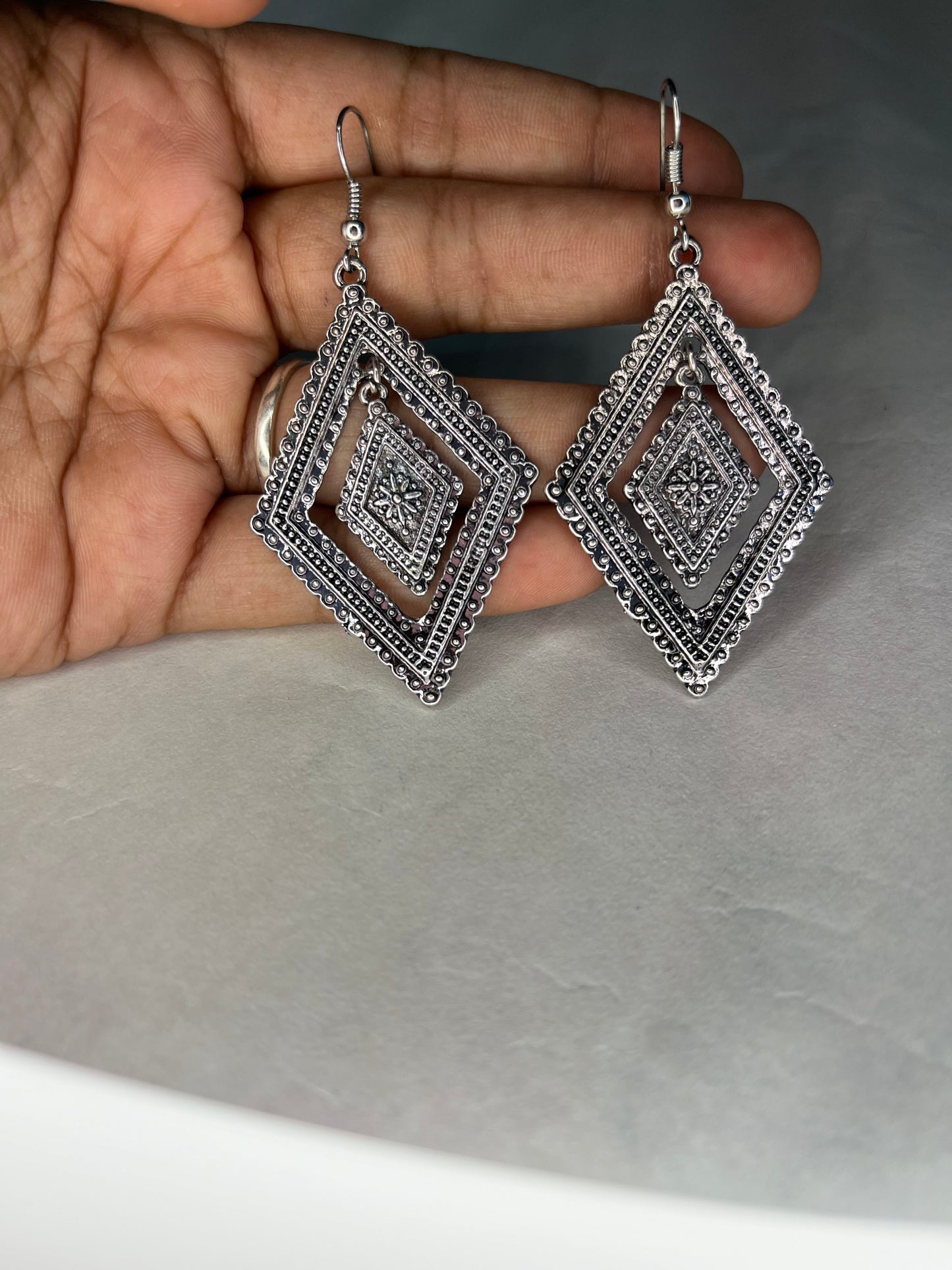 Oxidised Opulence Earrings