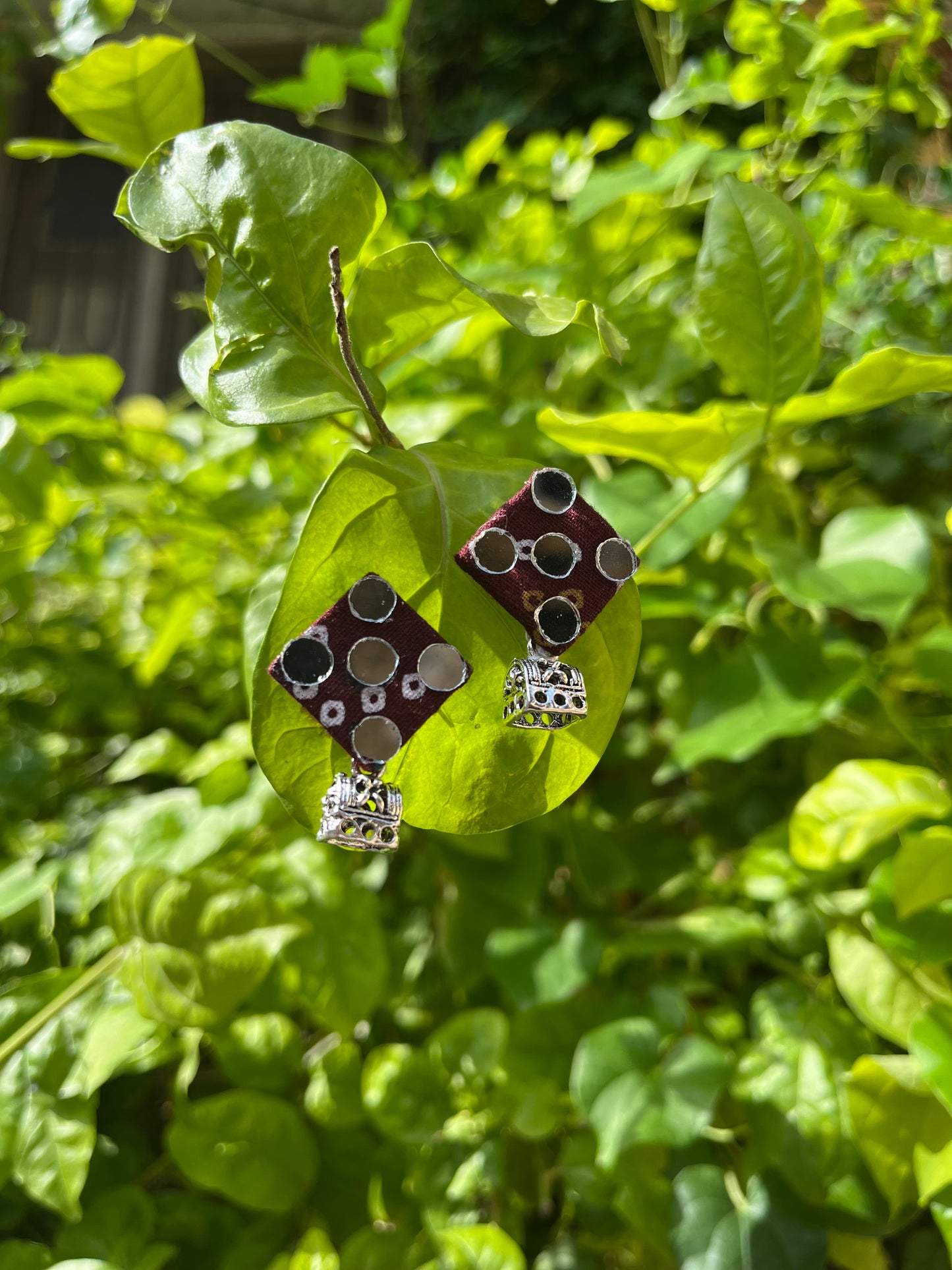 Cute Navratri Mirror Earrings