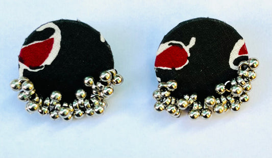 A Black & Red Ghughri Fusion Earrings