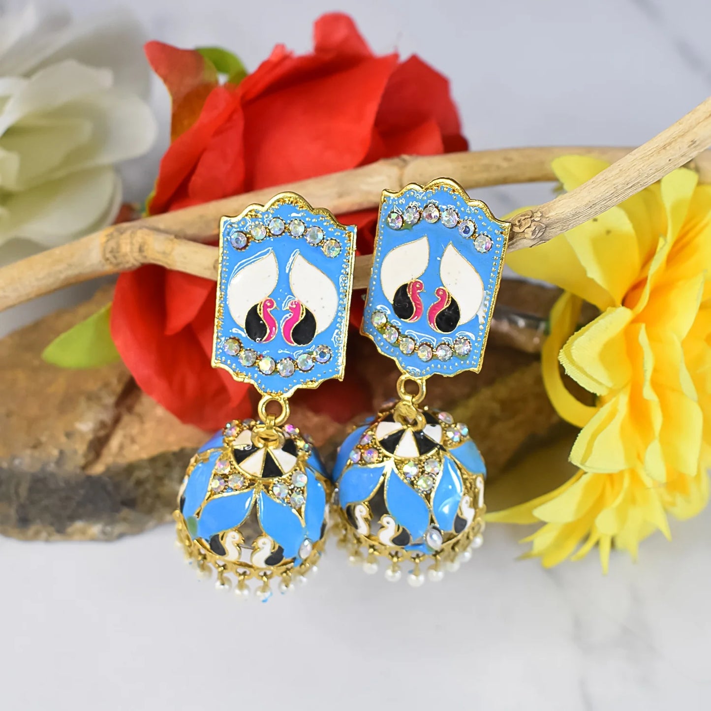 Classy Blue Jhumkas