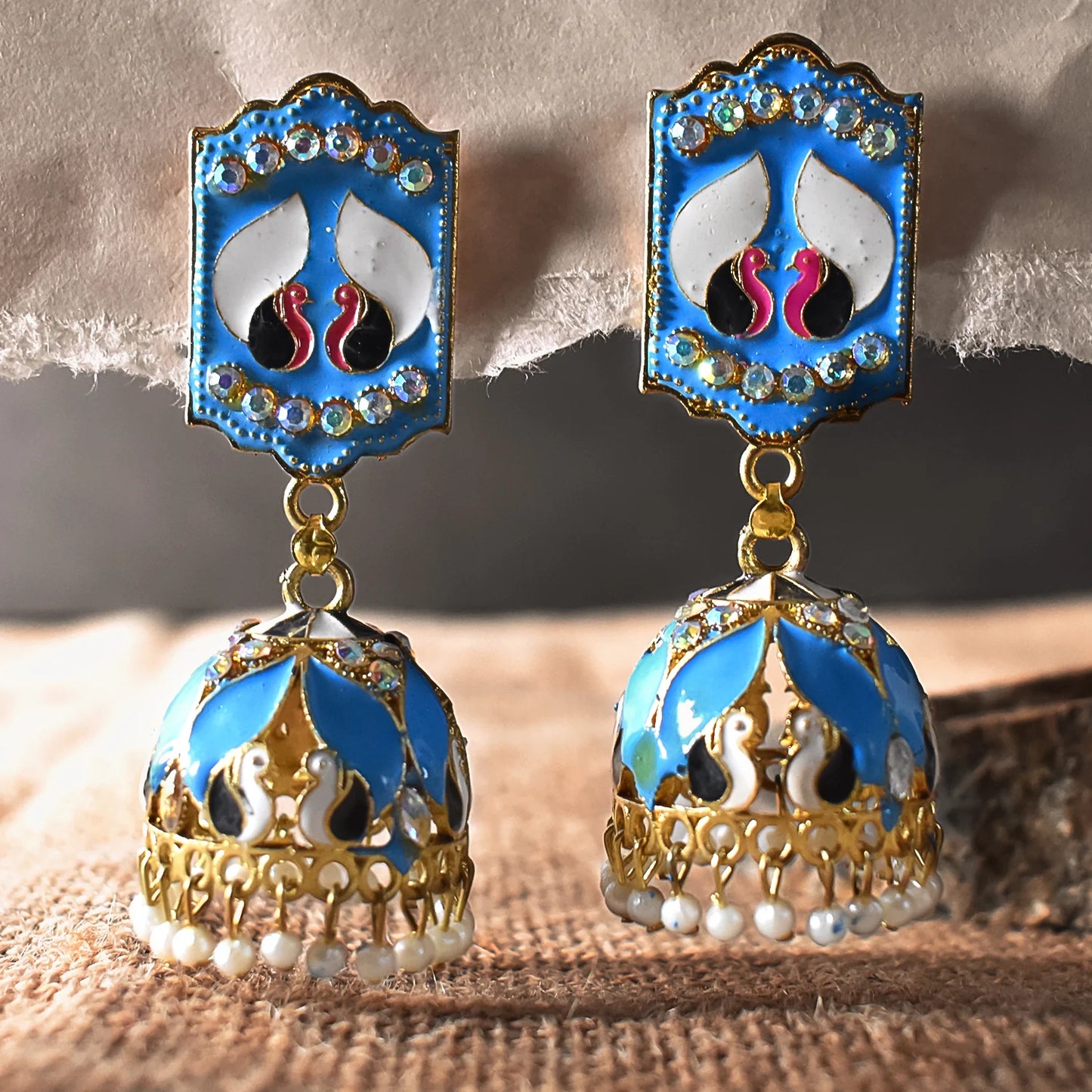 Classy Blue Jhumkas