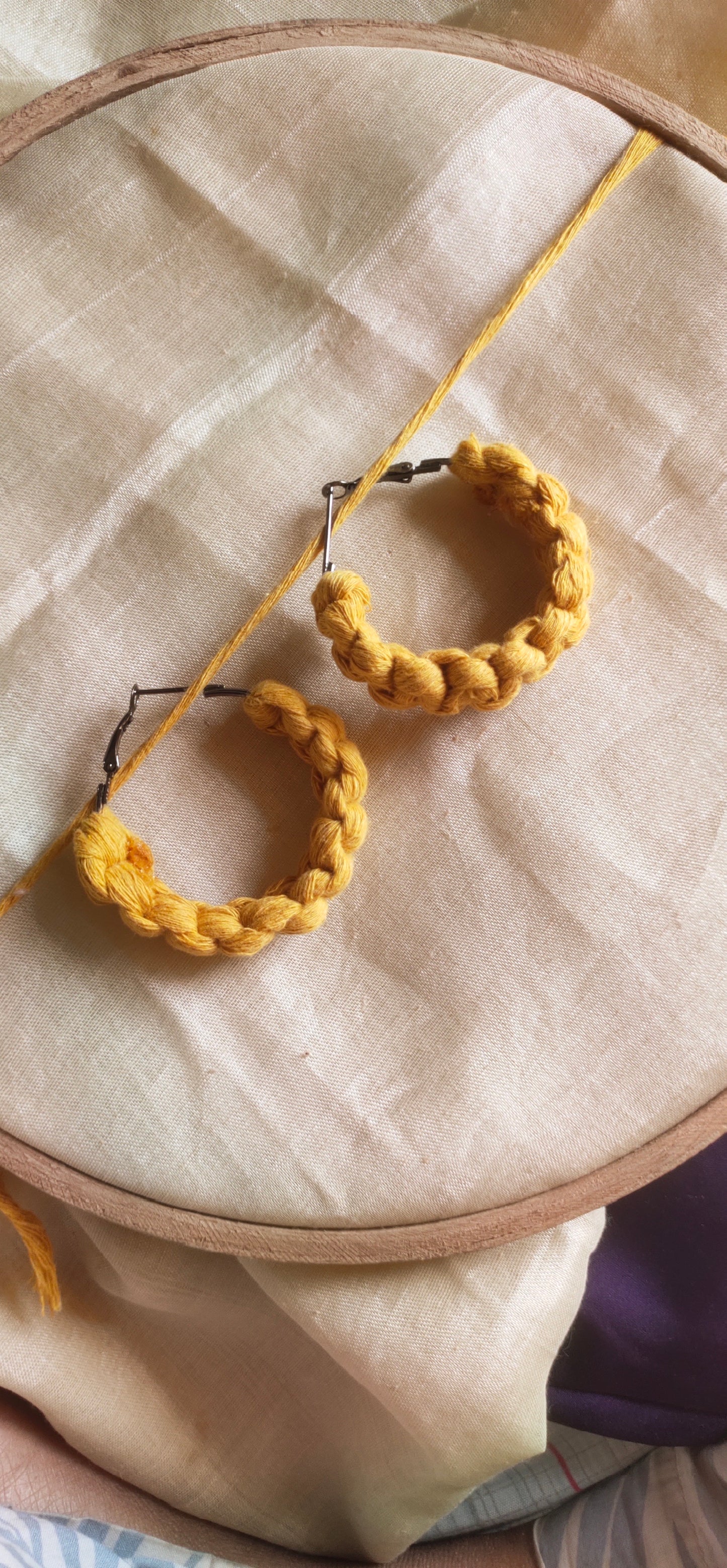 A Pooja Mini Bun Yellow Earrings