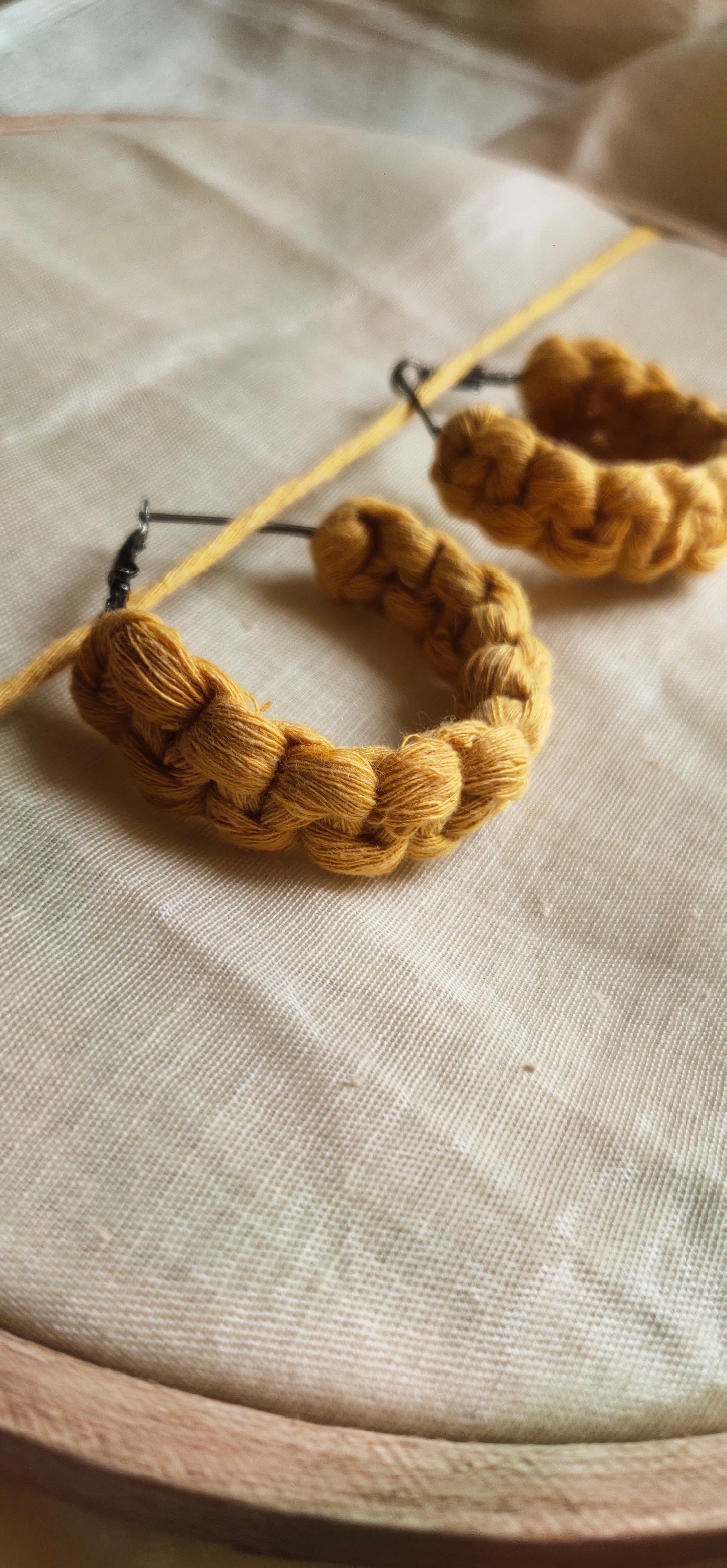 A Pooja Mini Bun Yellow Earrings