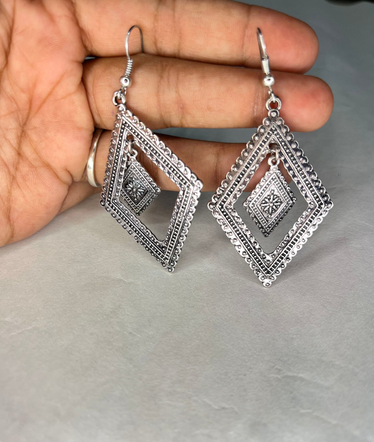 Oxidised Opulence Earrings